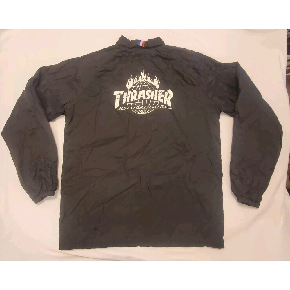 HUF Mens Jackets Size 2XL Skateboard Thrasher Magazine Coach Windbreaker 80s Y2K